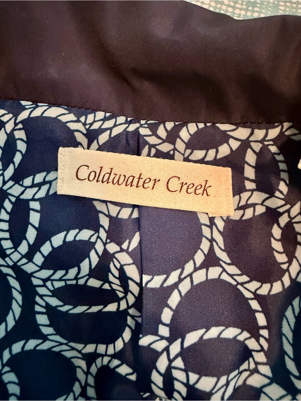 Navy Women's Lightweight Anorak Jacket Coldwater creek Sz M - Picture 2 of 4